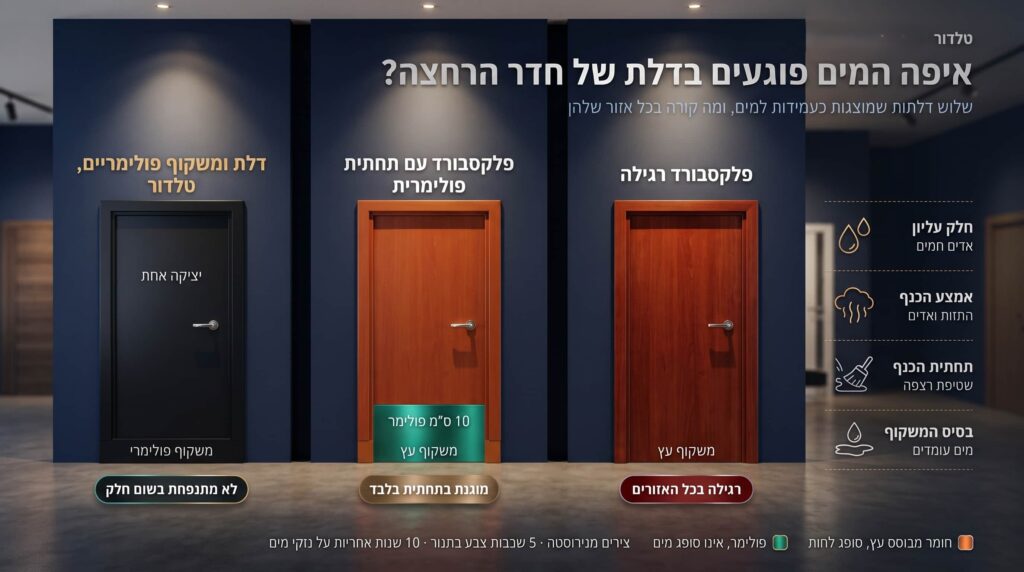 אינפוגרפיקה נזק מים בדלת רחצה
